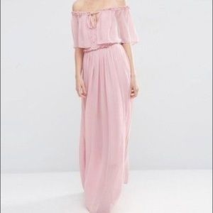 ASOS Ruffle and Tiered Off Shoulder Maxi Dress